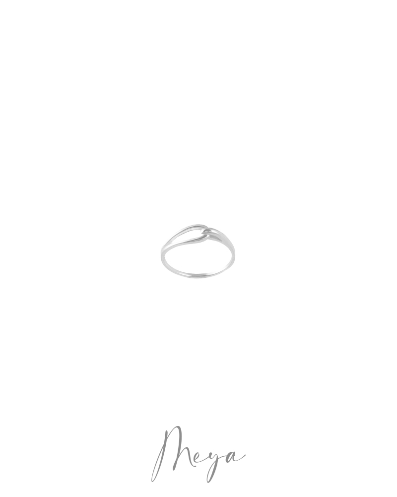 互扣交叉戒指/銀色