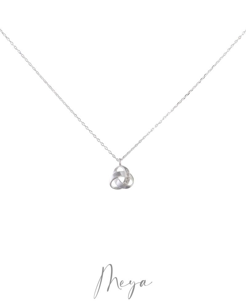 鑽光交織結項鍊/銀色