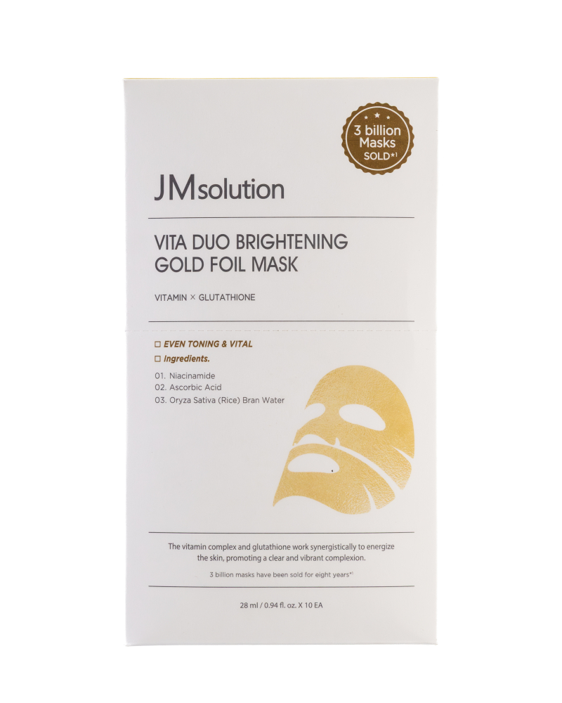 JMSOLUTION｜維他命精華黃金錫紙面膜(10片/盒)