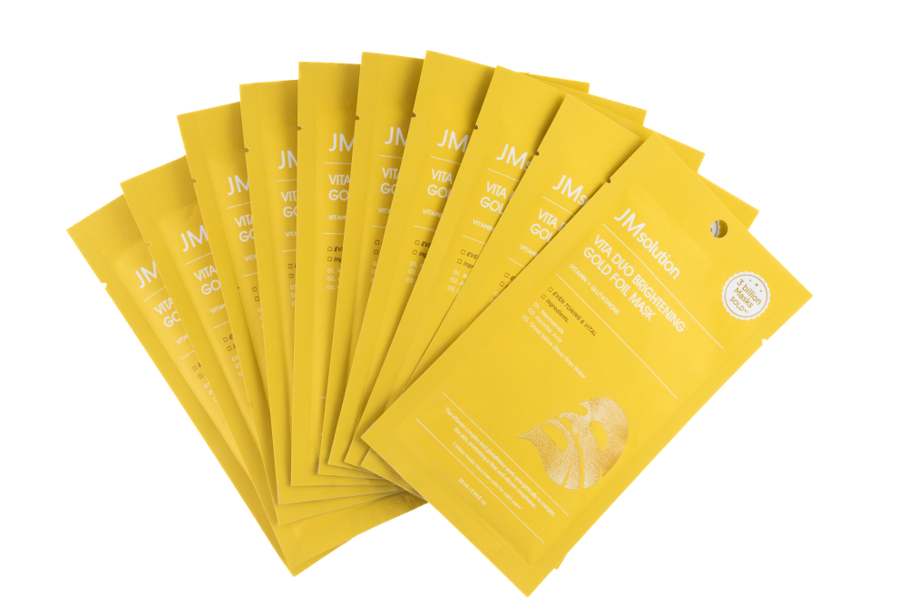 JMSOLUTION｜維他命精華黃金錫紙面膜(10片/盒)