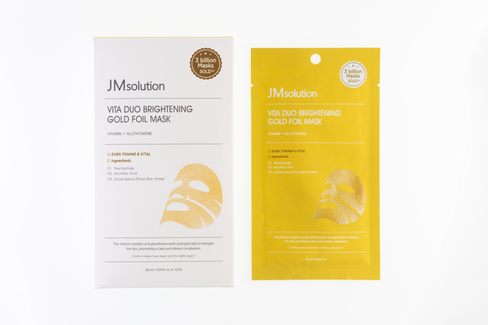 JMSOLUTION｜維他命精華黃金錫紙面膜(10片/盒)
