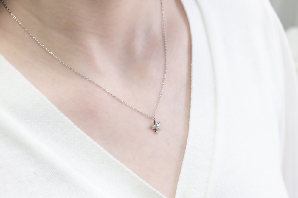 海星吊墜項鍊／銀色