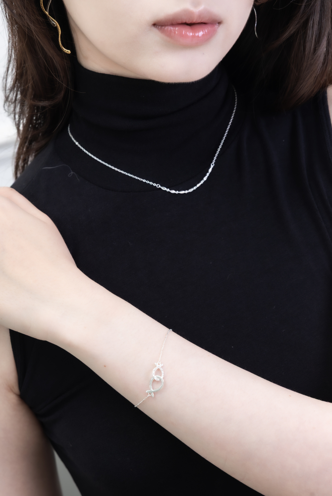 大魚小魚手鍊/銀色