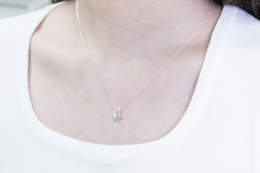 平面星星項鍊/銀色