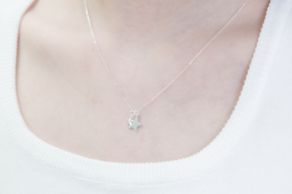 平面星星項鍊/銀色
