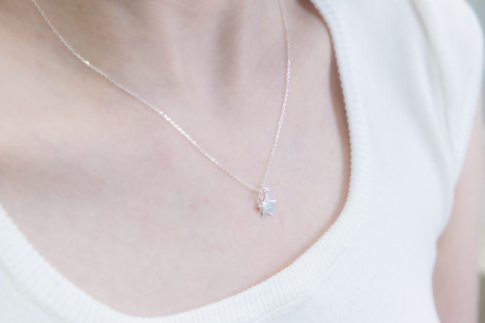平面星星項鍊/銀色