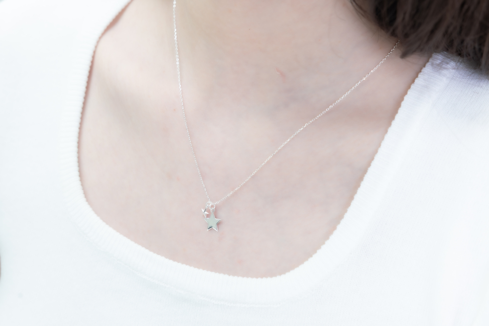 平面星星項鍊/銀色