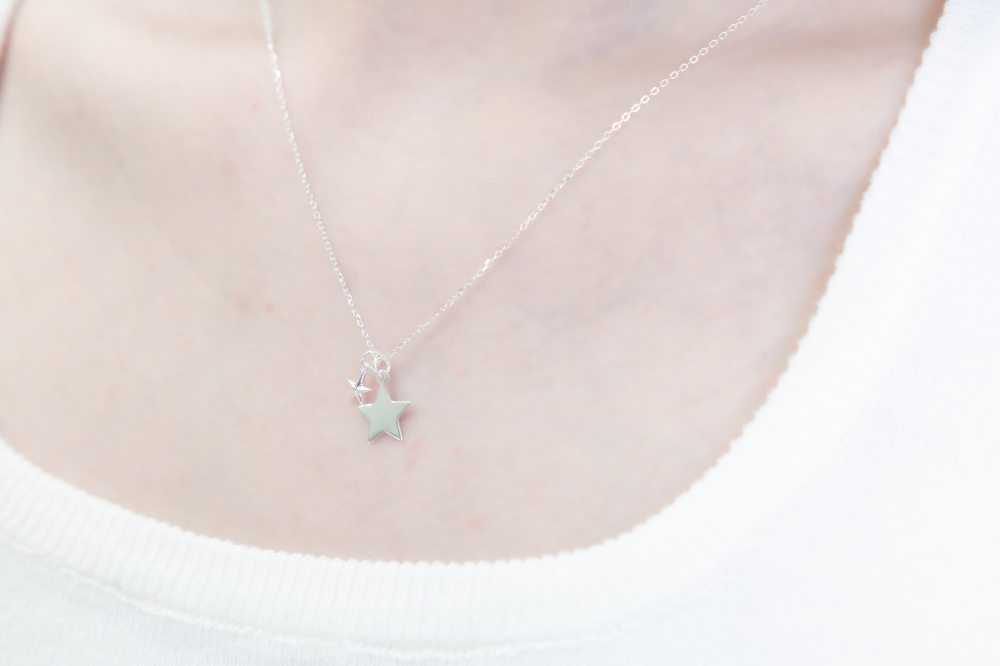 平面星星項鍊/銀色