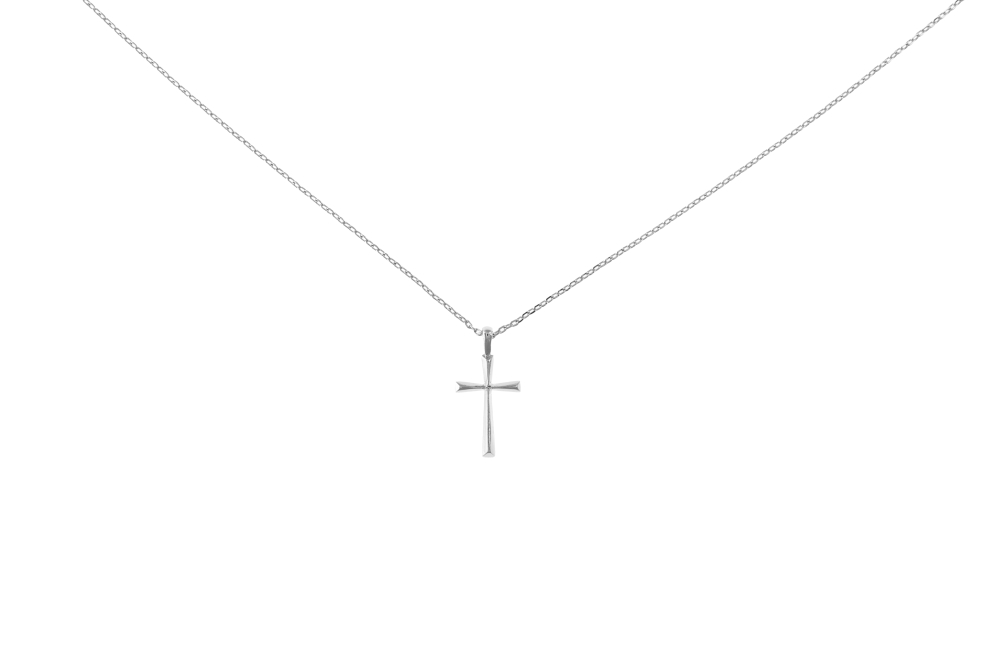 十字架吊墜項鍊／銀色