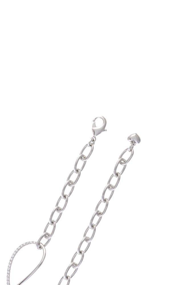 八字結鑲鋯石手鏈／銀色