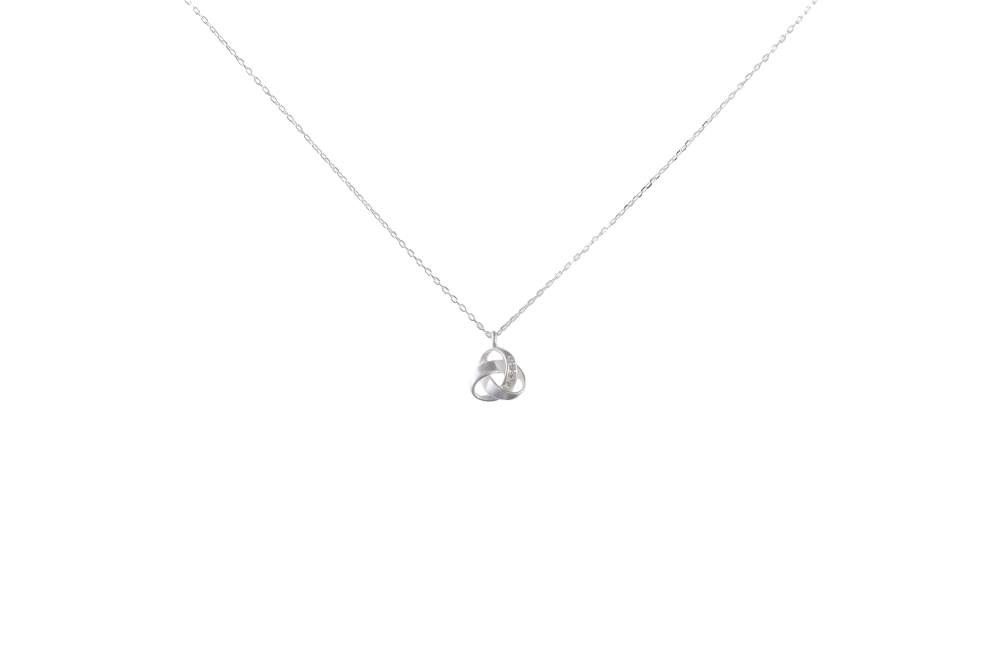 鑽光交織結項鍊/銀色