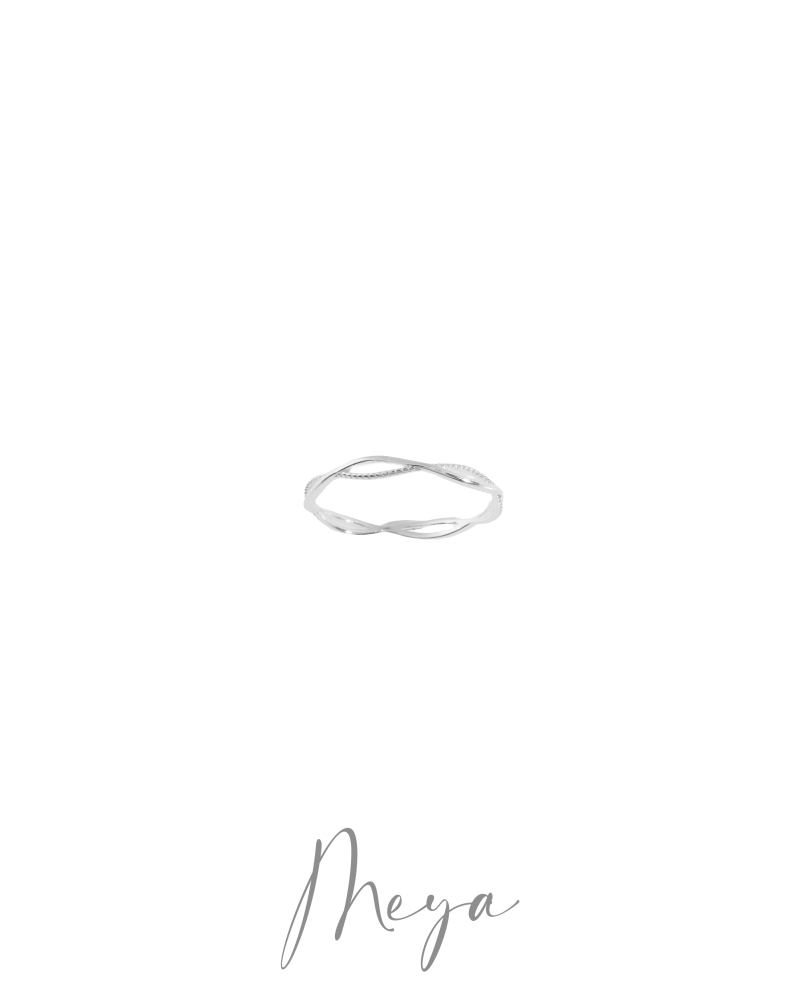 鏤空交叉戒指/銀色