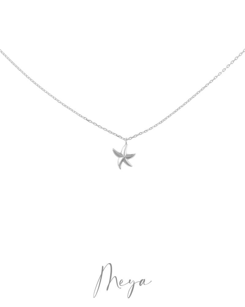 海星吊墜項鍊／銀色