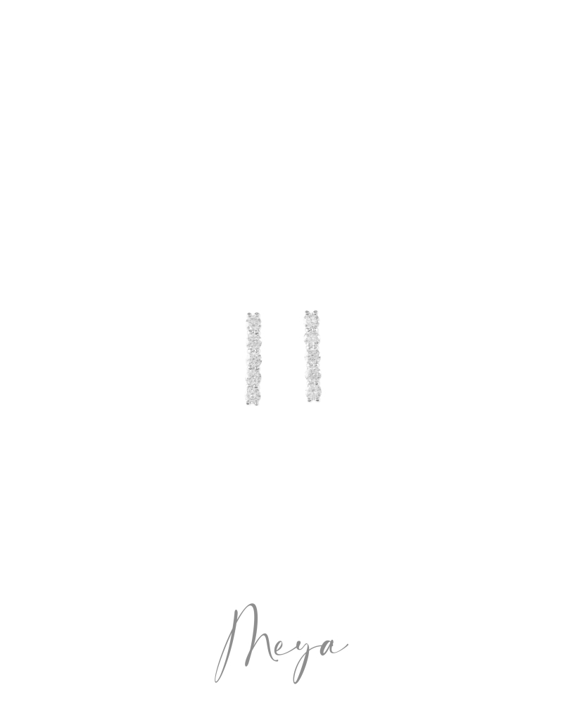 莫桑石3mm 一直鑽耳針 / 銀色