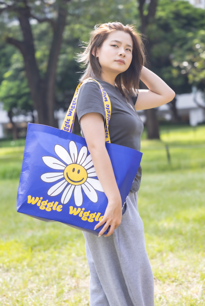 Wiggle Wiggle購物袋-深藍小花款(中)-單個
