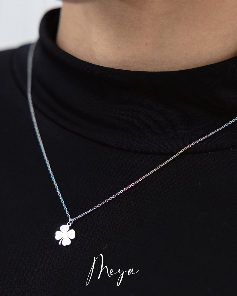 幸運草墜飾 項鏈/銀色