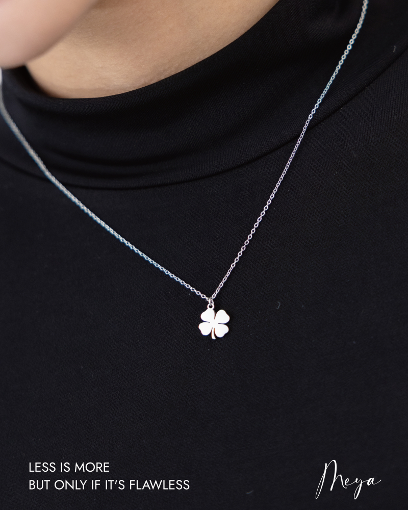 幸運草墜飾 項鏈/銀色