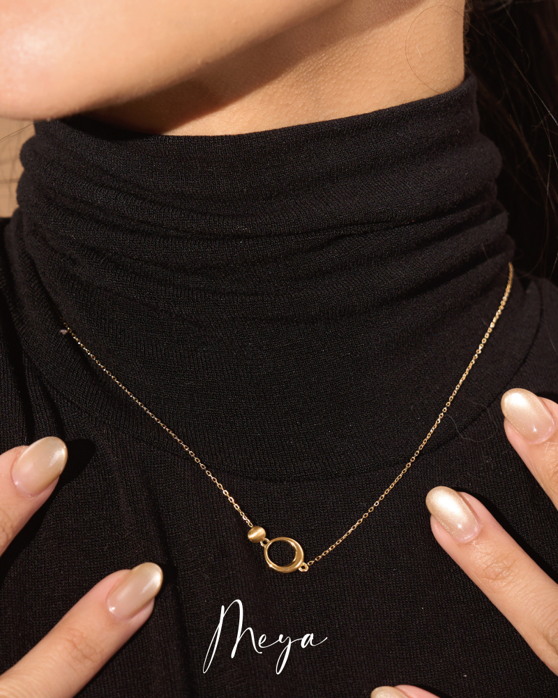 上細下粗圈型小圓珠項鏈 / 金色