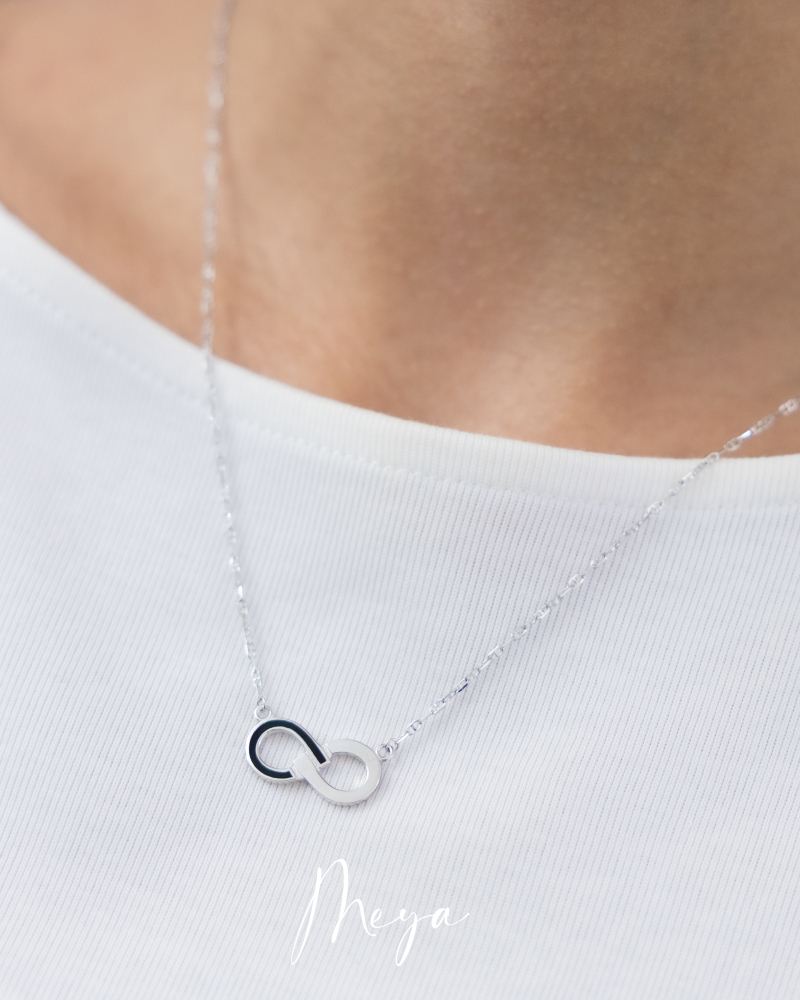 無限符號 豬鼻鏈 項鏈/銀色