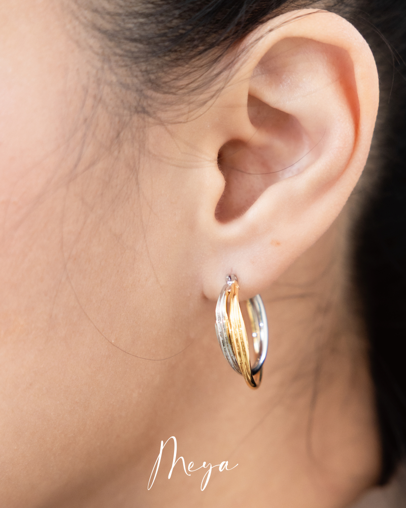 雙色圓弧交錯 / 金銀雙色