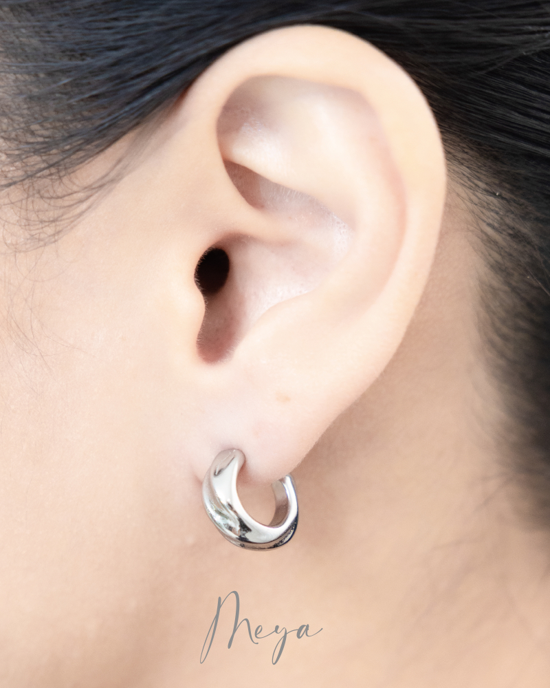귀걸이  月牙耳環  / 銀色