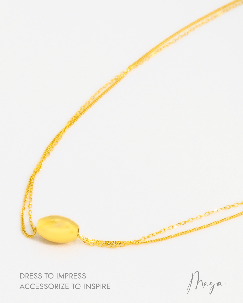 雙層喜平鏈 橄欖球狀收束 / 金色