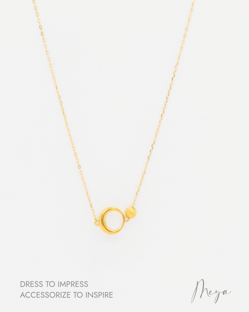 上細下粗圈型小圓珠項鏈 / 金色