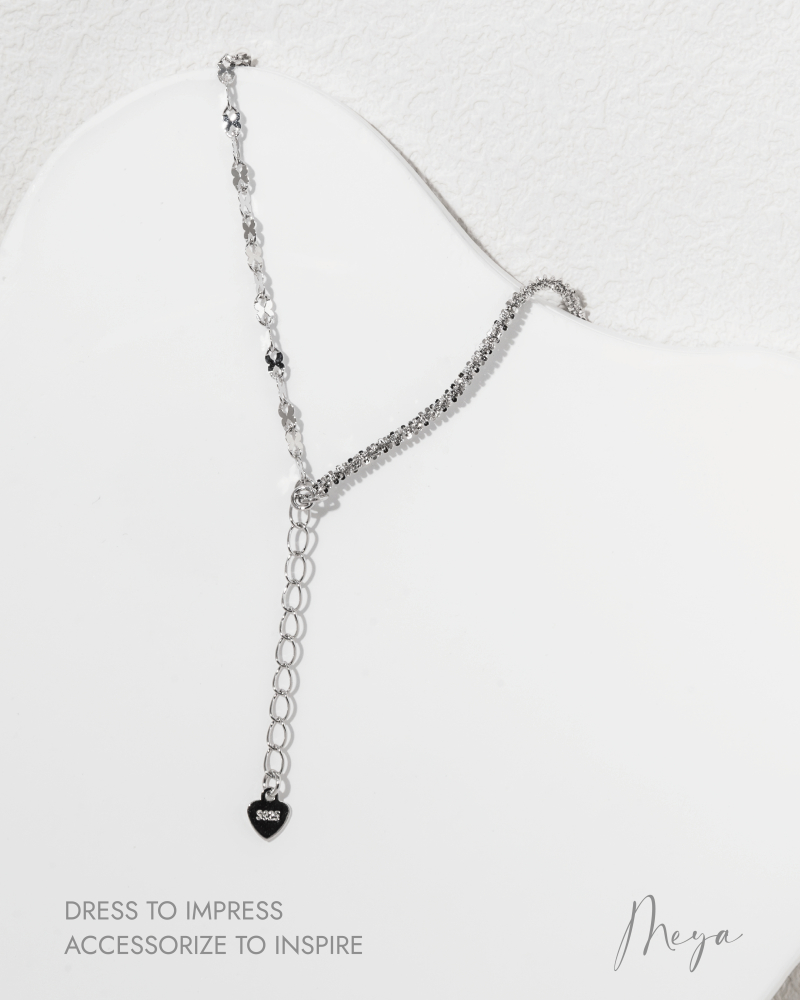 蝴蝶螺旋鏈 特殊粗螺旋鏈 雙層手鏈／銀色