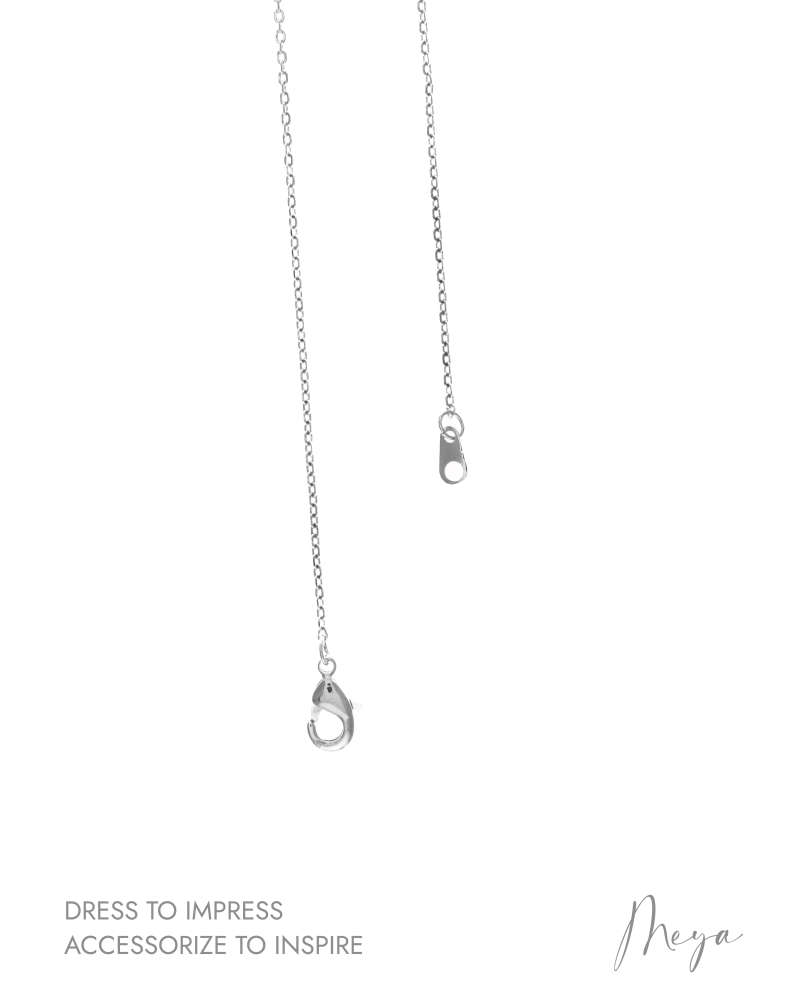大小不規則圈吊墜項鍊／銀色