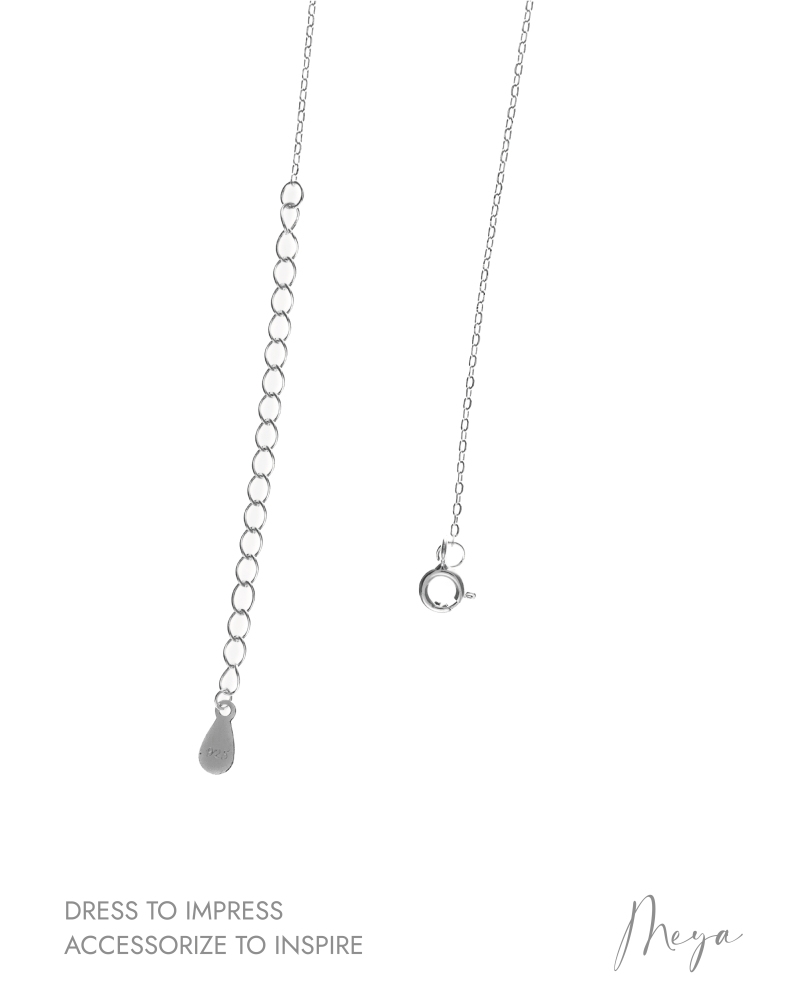 閃亮立體結吊墜項鍊/銀色