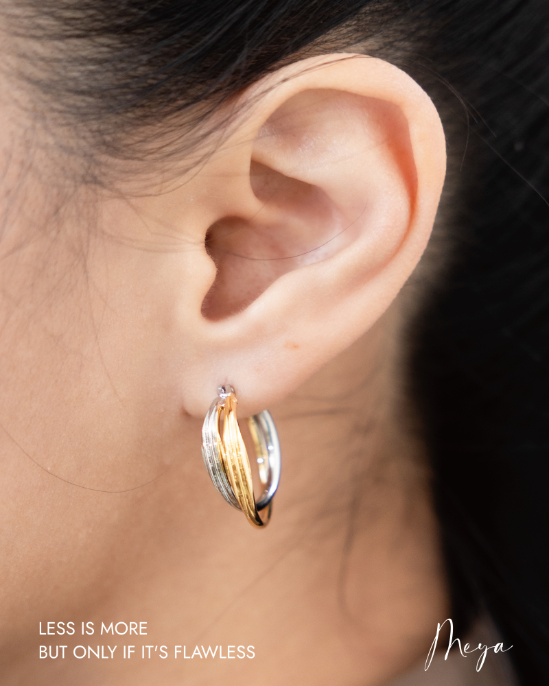 雙色圓弧交錯 / 金銀雙色