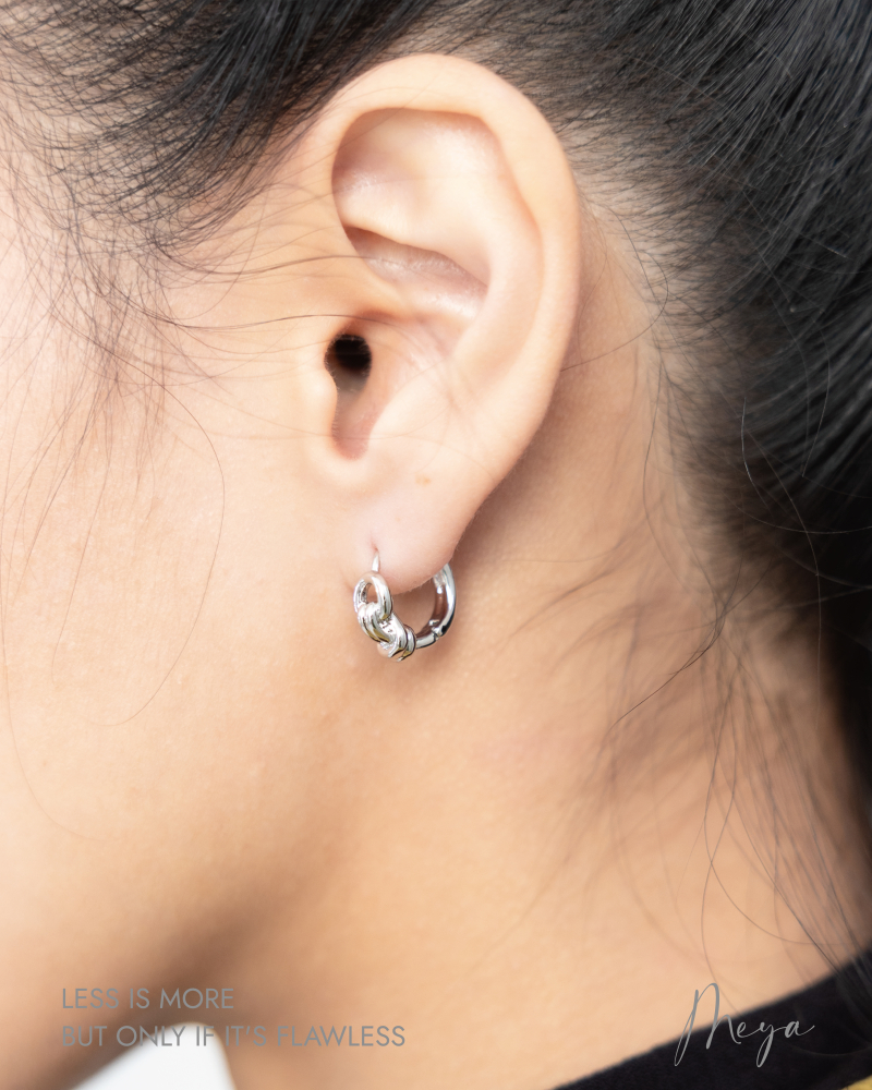 童軍結圈型耳環 / 銀色