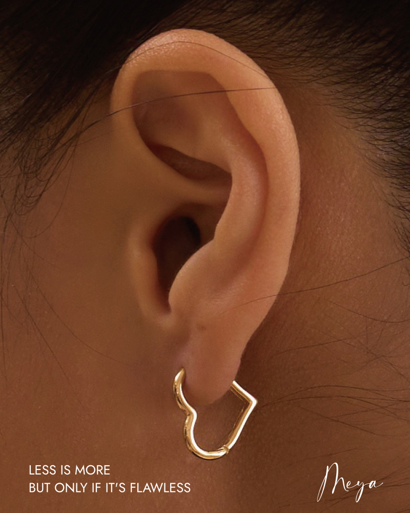 圈型愛心耳環 / 金色