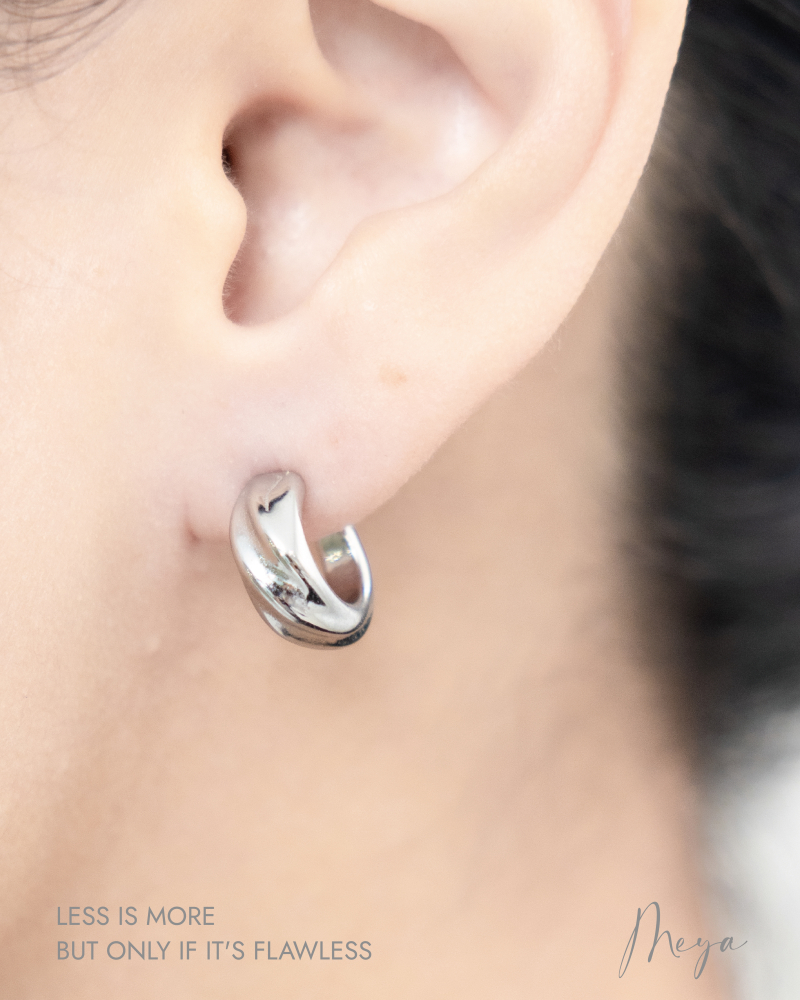 귀걸이  月牙耳環  / 銀色