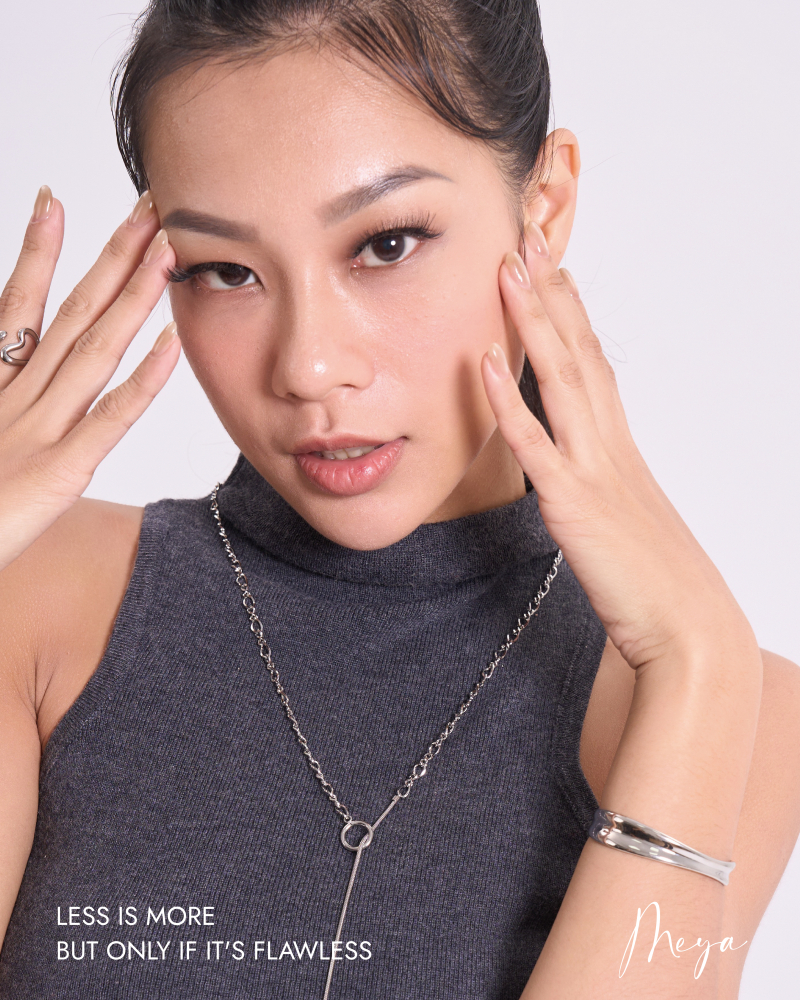 蛇骨鏈拼類費加洛鏈 長度可調節 OT扣 項鍊/銀色