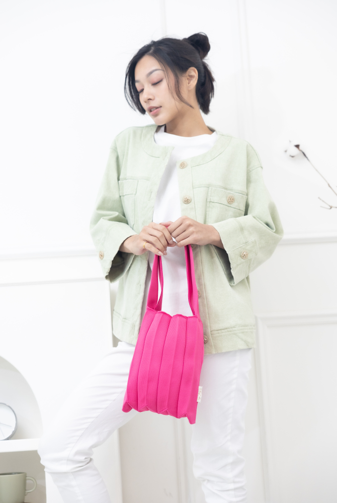 가방 摺疊化纖袋子 / 桃粉色