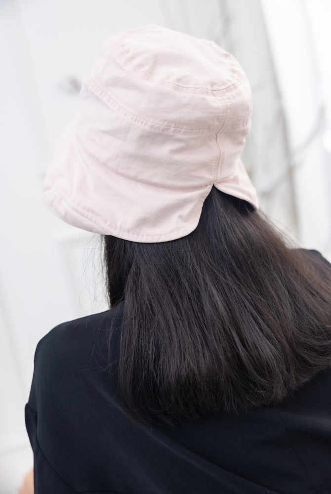 모자 後開衩漁夫帽／粉紅色