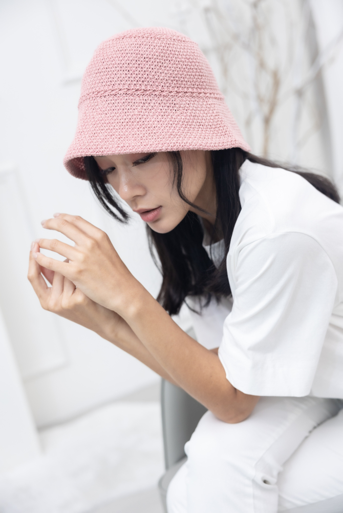 모자 編織漁夫帽 / 粉紅色