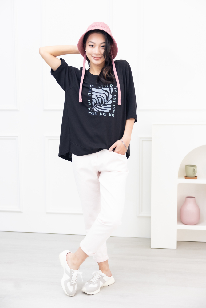 긴 바지 水洗牛仔長褲 / 粉紅色