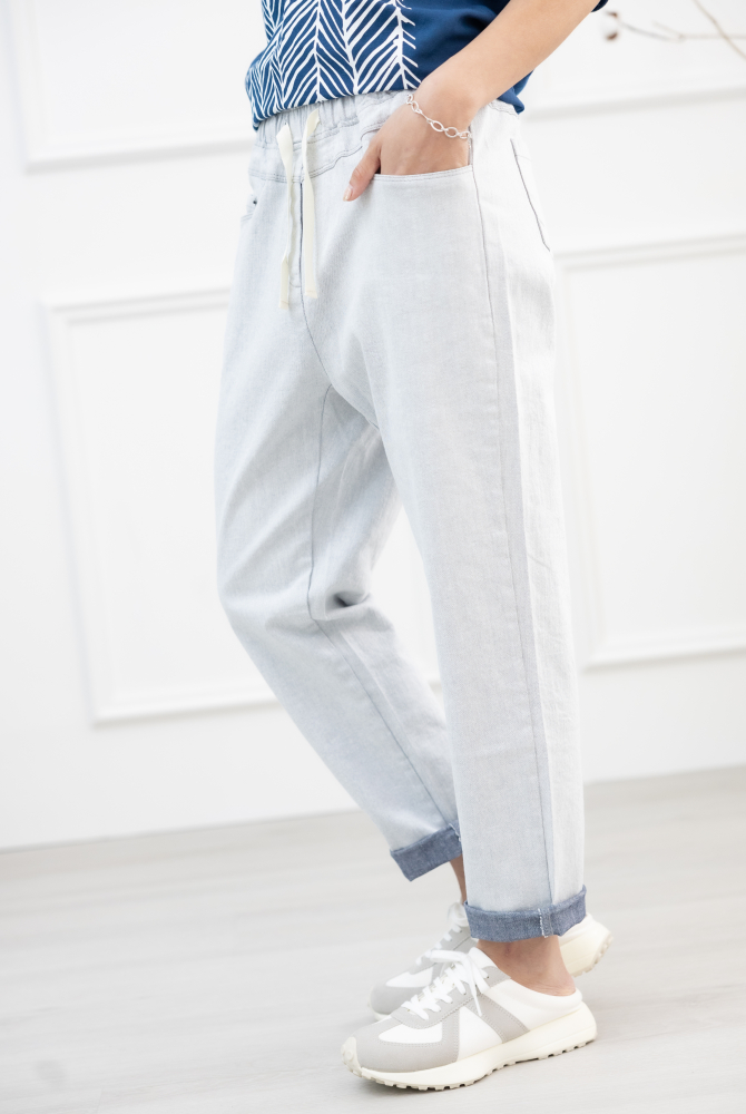 긴 바지 水洗牛仔長褲 / 灰色