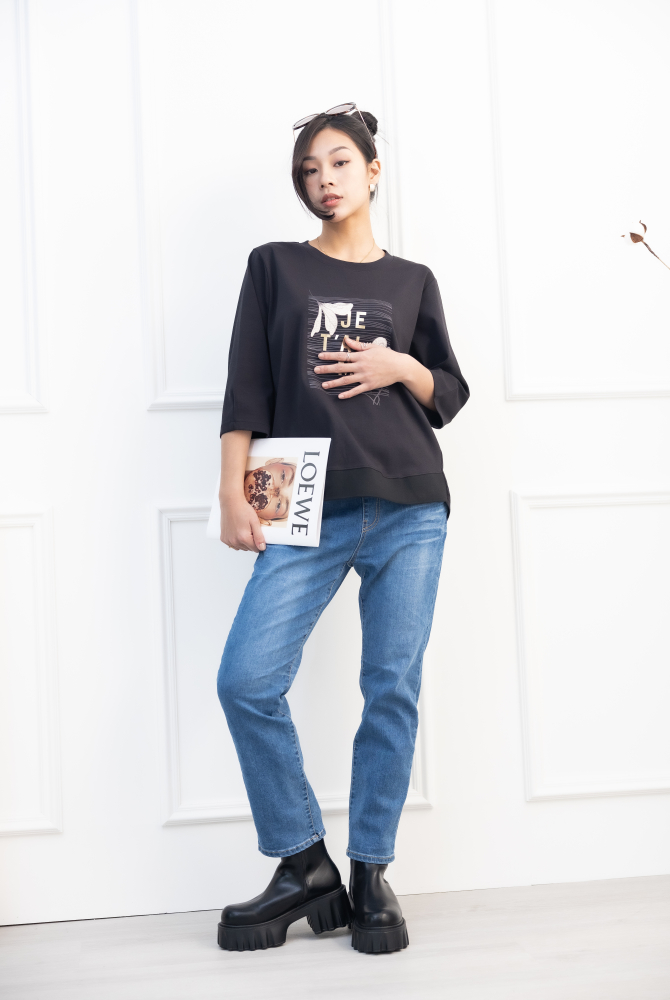 긴 바지 窄管牛仔長褲 / 藍色