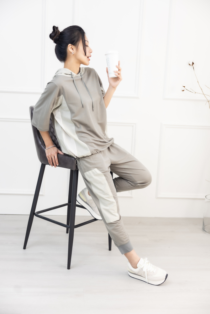 긴 바지 撞色長褲 / 深淺灰