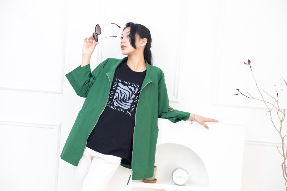 반팔 you got this印花短袖上衣 / 黑色