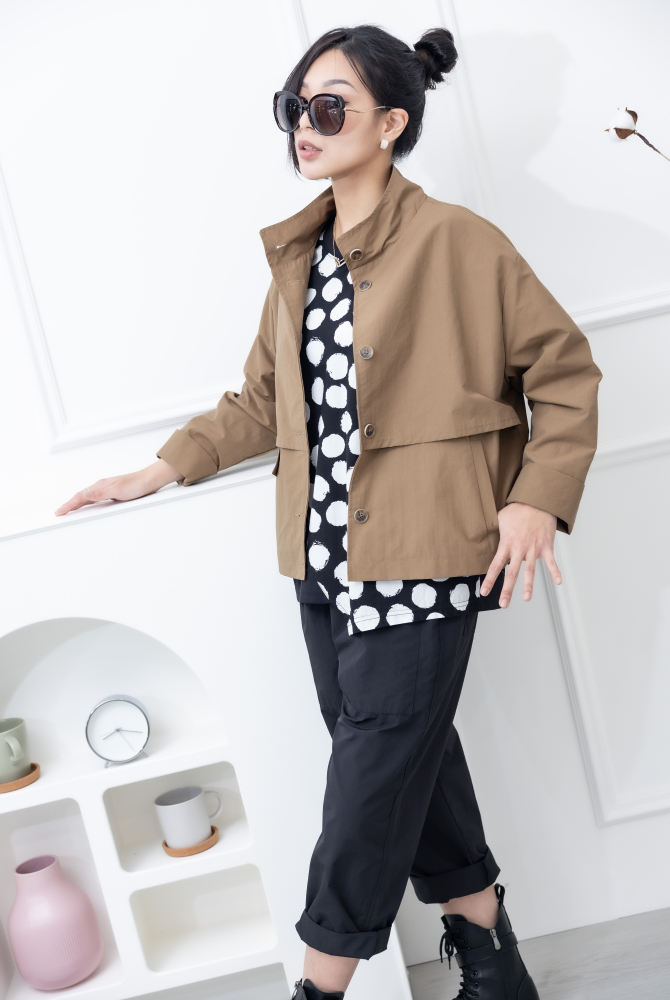 반팔 白點短袖上衣 / 黑色