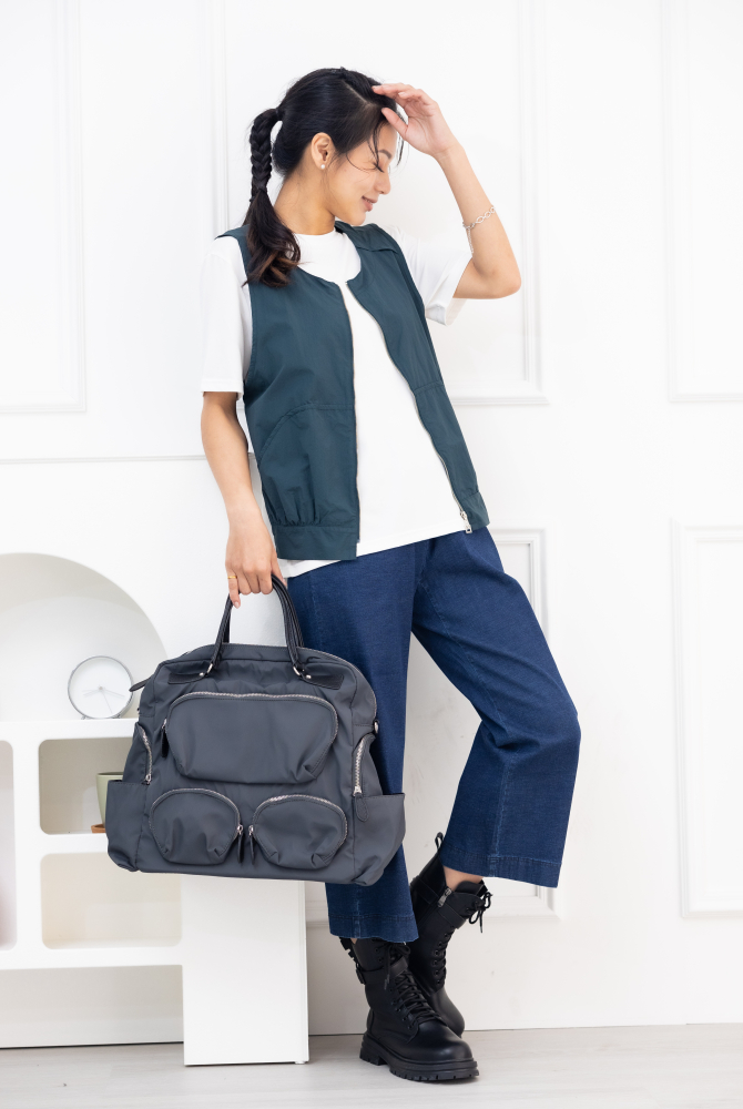 조끼 造型下擺背心 / 藍綠色