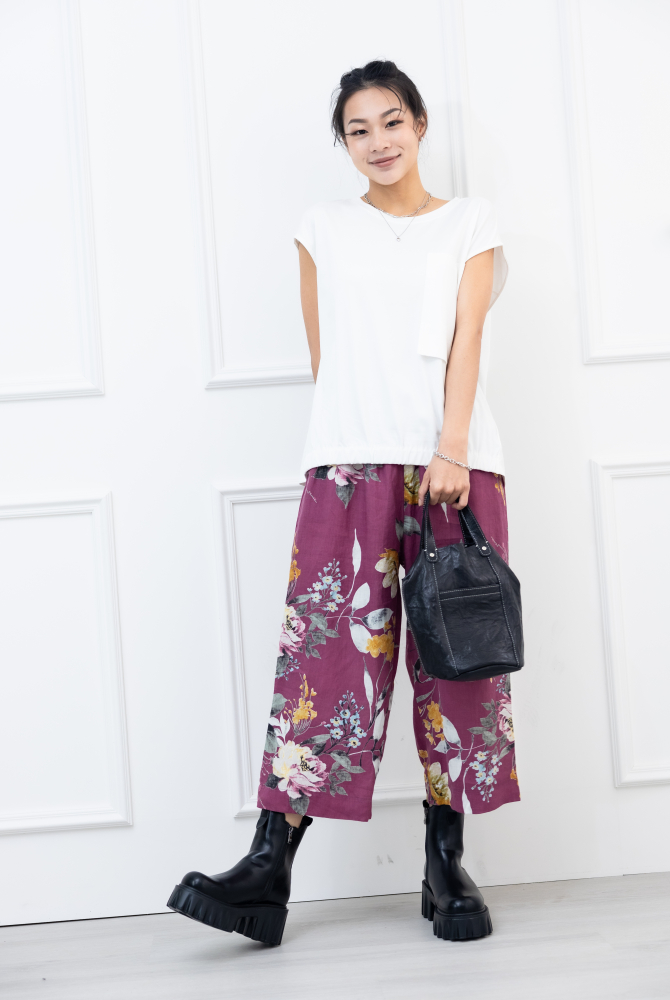 조끼 下擺彈性帶無袖上衣／白色