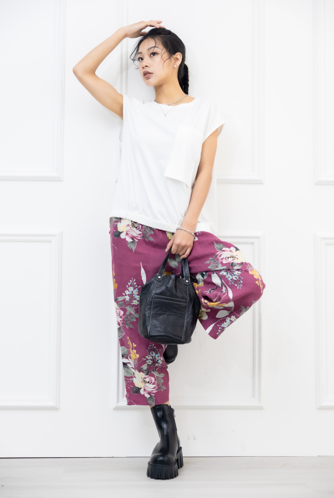 조끼 下擺彈性帶無袖上衣／白色