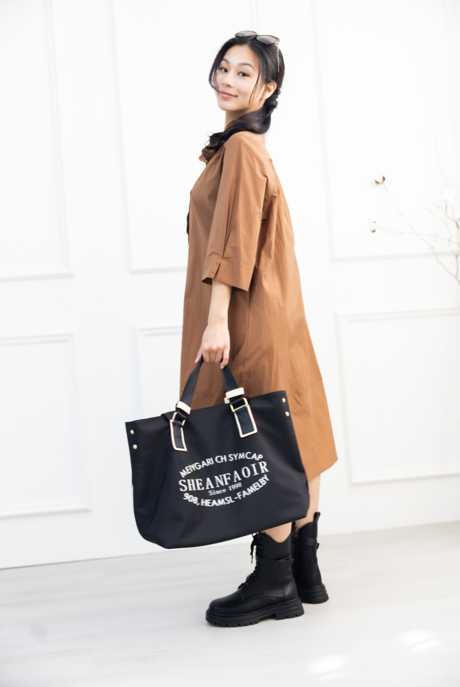 원피스 魚尾下擺七分袖洋裝 / 咖啡色