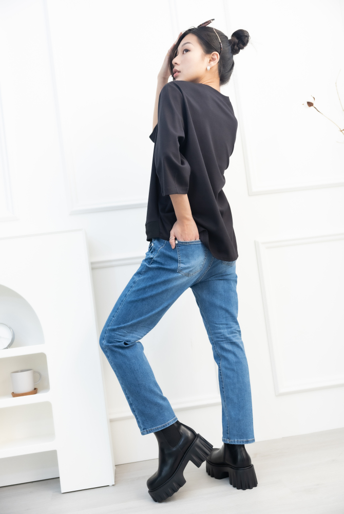 긴팔 JET AIME 七分袖上衣 / 黑色