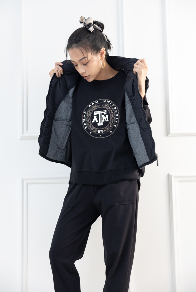 조끼 連帽抽繩拉鍊短版背心 / 黑色